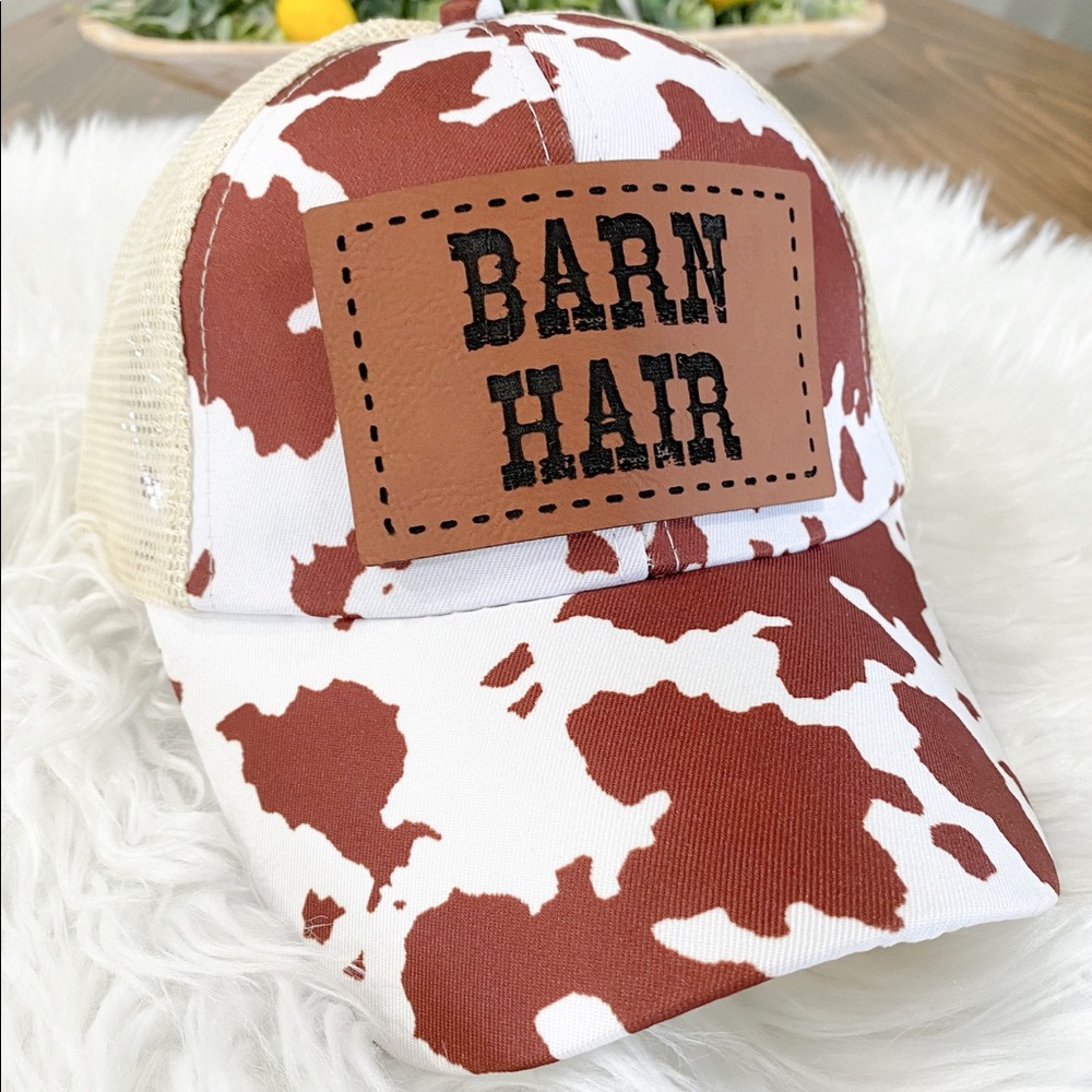 Cow barn hair Criss cross baseball mesh back cap